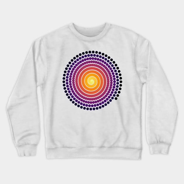 Single Spiral Inferno Galaxy | Dark Volcano Yellow Red Black Crewneck Sweatshirt by aRtVerse